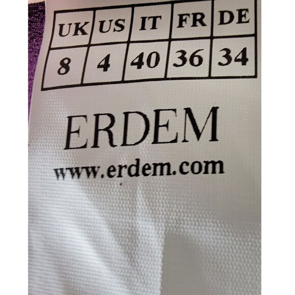 Erdem 'Keni' Lace Trim Shift Dress, Burgundy & Black, Womens Size 4 US - Picture 9 of 10